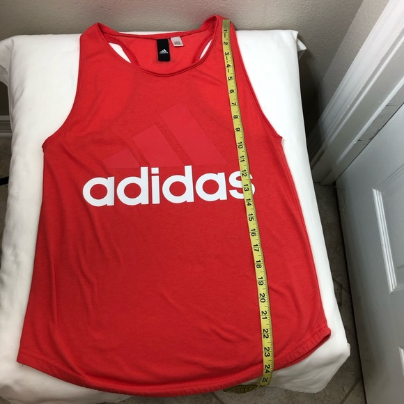adidas White Logo Orange Red Racerback Tank Top S - Picture 9 of 10